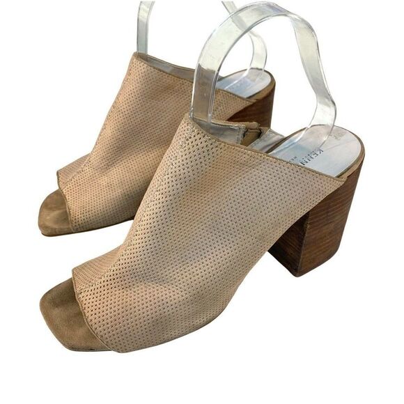 Kenneth Cole Kammie Nude Open Toed Heeled Mule - Picture 1 of 7